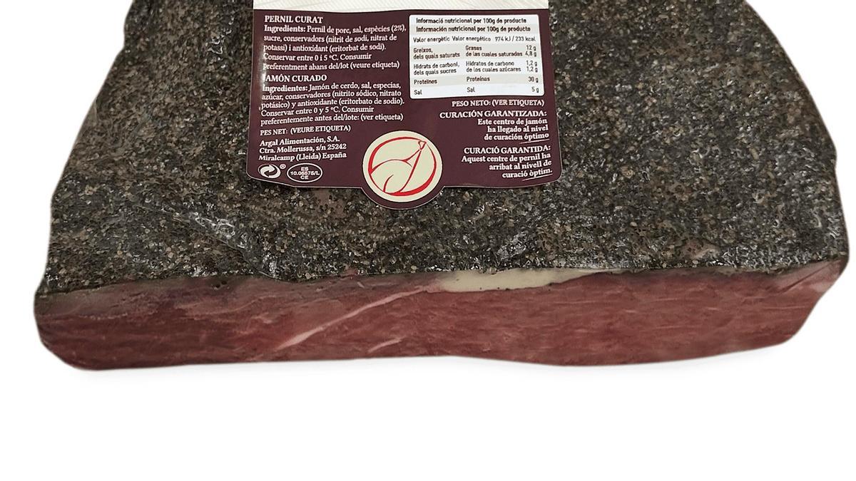 Pernil cerretà comercialitzat per la marca Argal