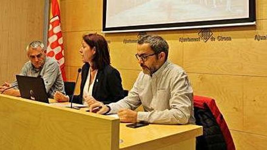 Gerard Passola, Marta Madrenas i Martí Terés, ahir.