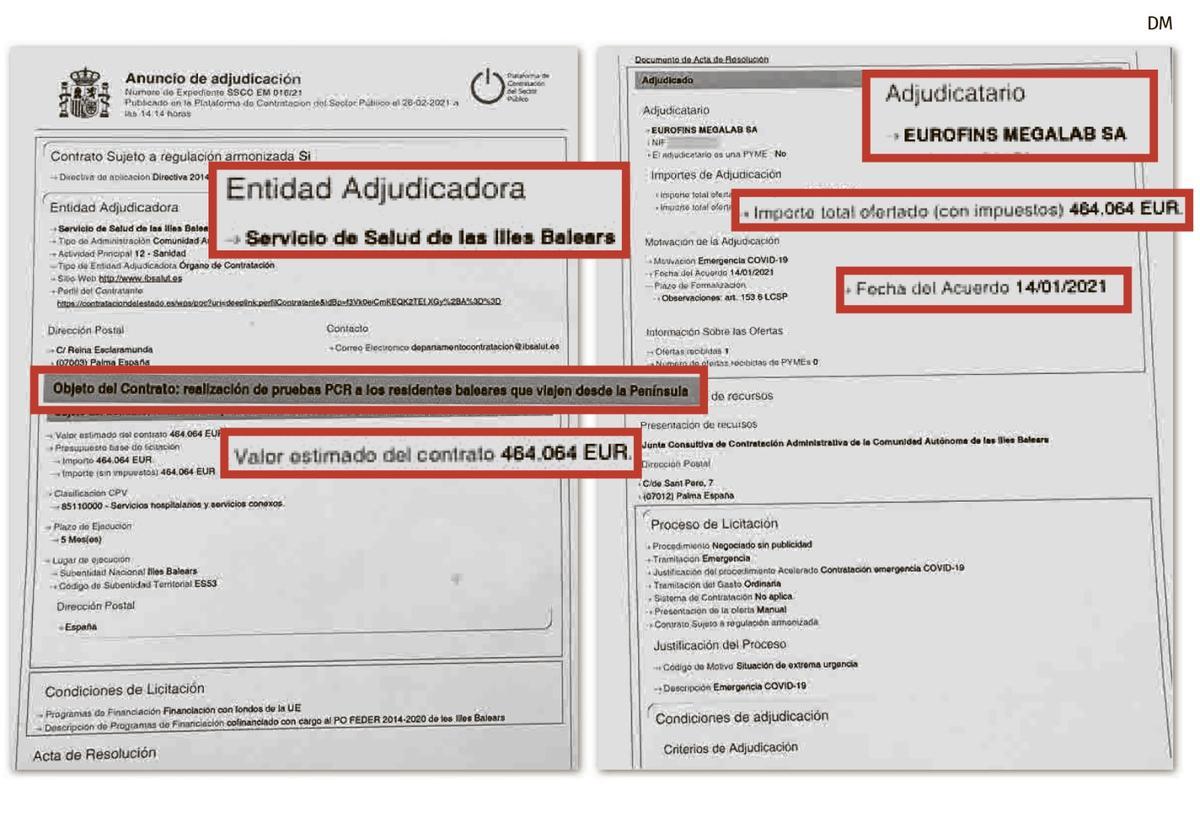 El Govern Armengol acató de inmediato las órdenes de Aldama para contratar PCR