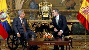 Lenín Moreno, presidente de Ecuador junto al rey Felipe VI de España.