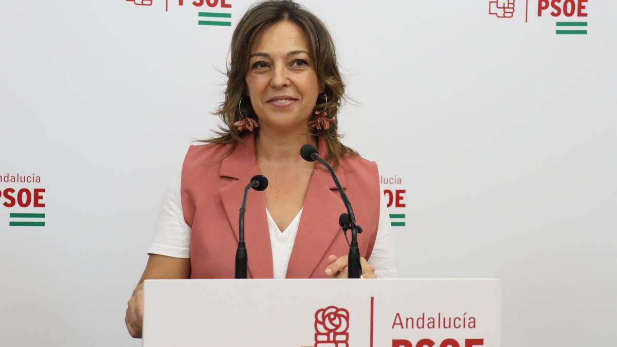 La parlamentaria andaluza del PSOE por Córdoba Isabel Ambrosio en la sede de su partido.