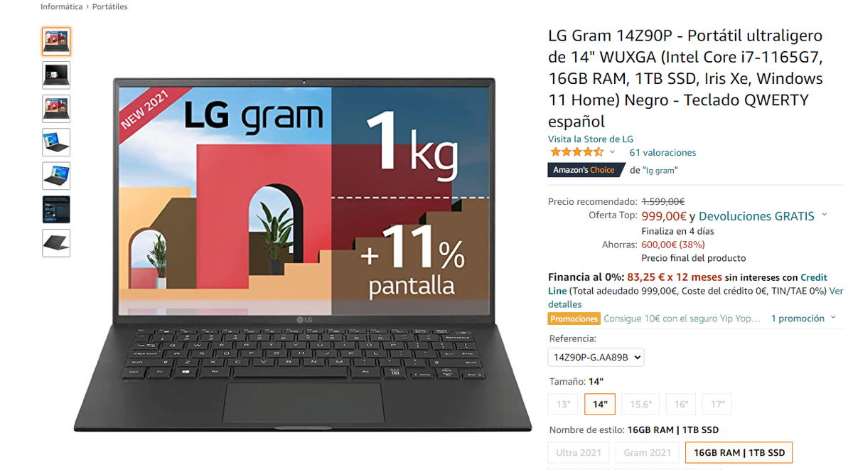 Oferta en el LG Gram 14Z90P