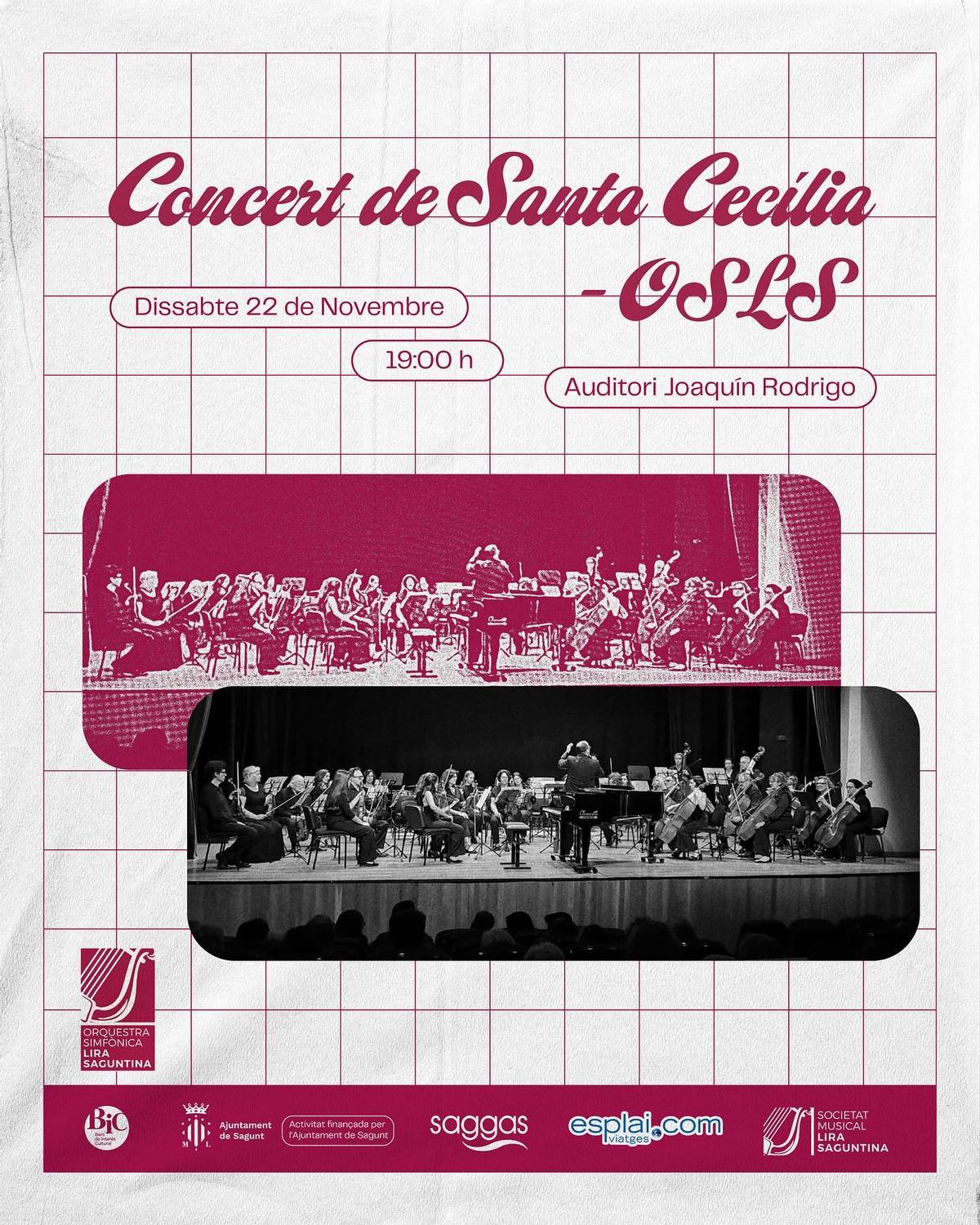 Cartel banda santa cecilia sábado 22.