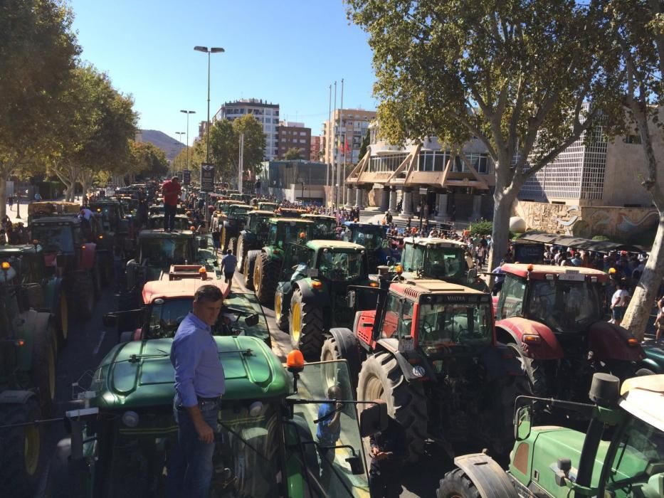 Protesta de agricultores en la Asamblea Regional