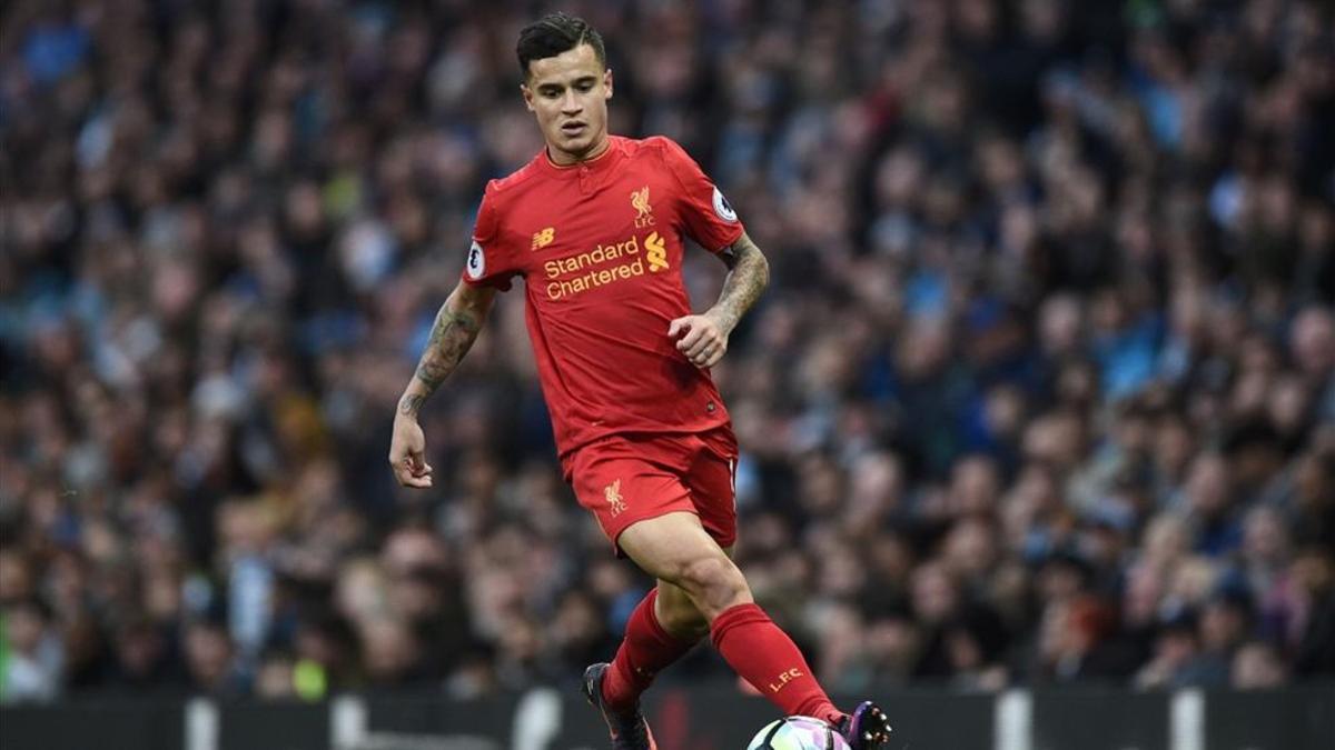 Coutinho, en un partido con el Liverpool