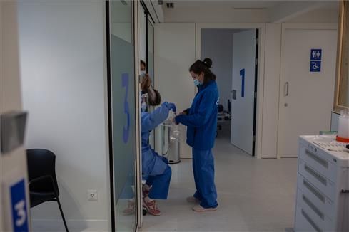 Sanitarias en el Hospital de Vall d'Hebron.