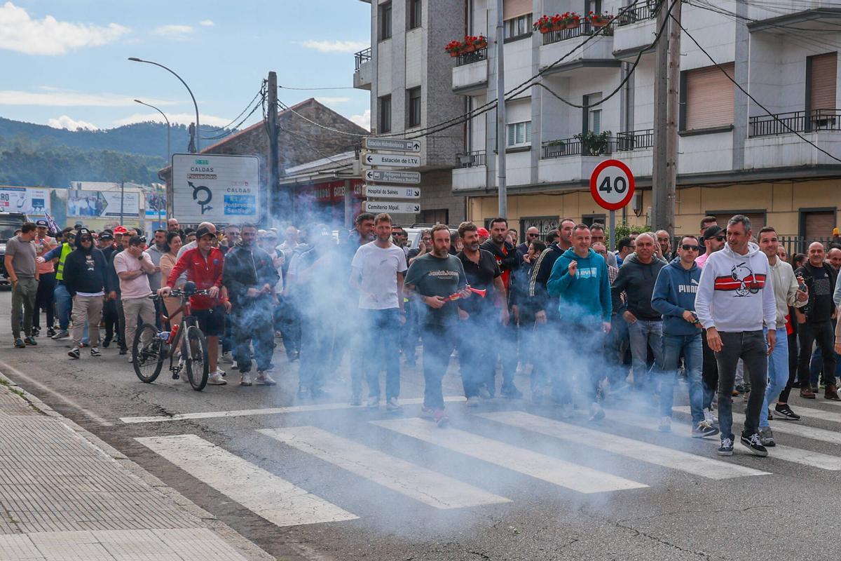 Un momento de la manifestación de Vilagarcía.