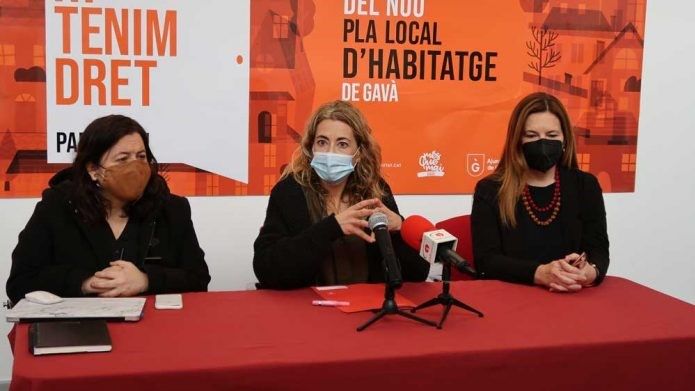 Imagen de la rueda de prensa de presentación del Plan de Vivienda de Gavà.