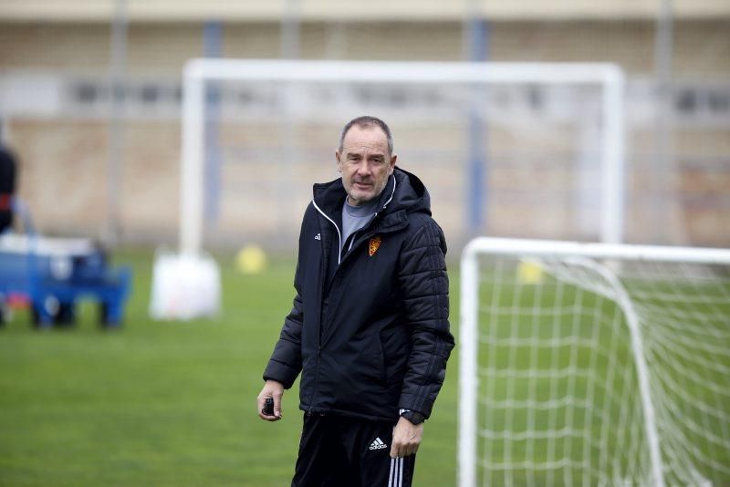 Entrenamiento del Real Zaragoza antes del partido contra la SD Huesca