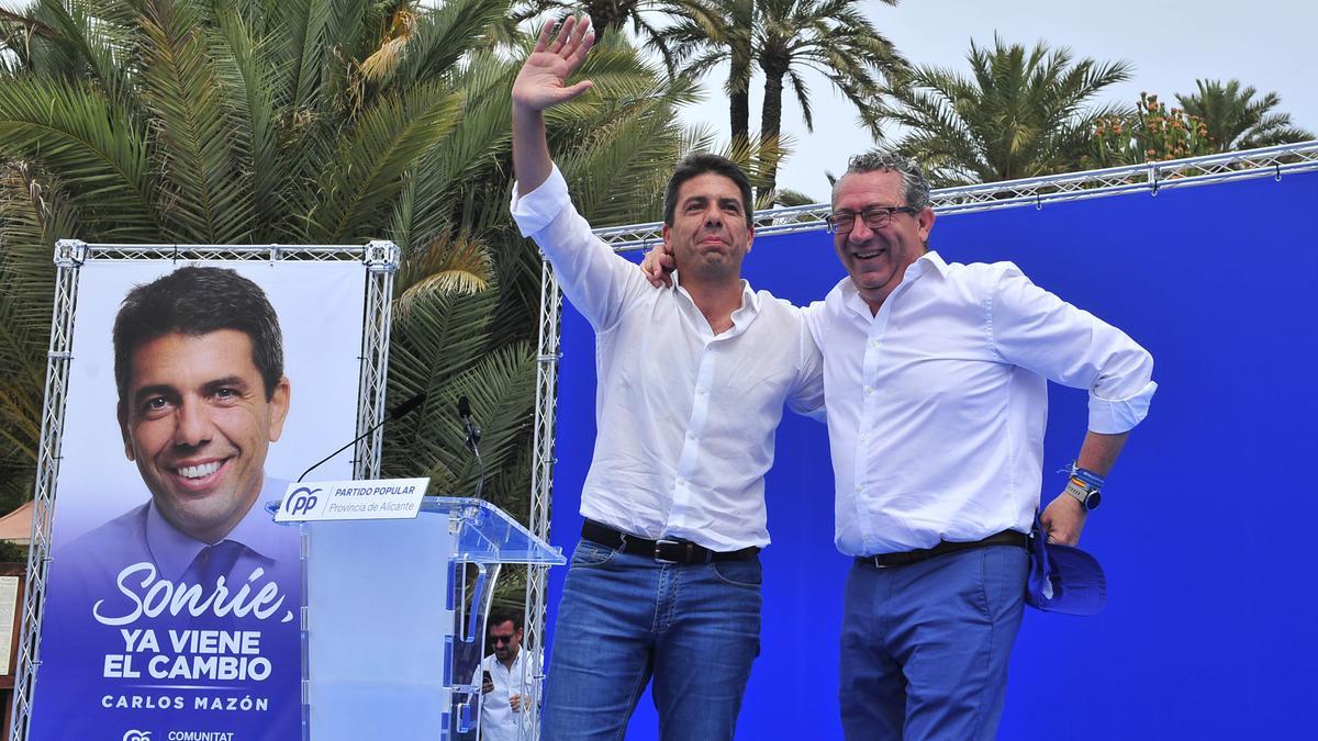 Carlos Mazón y Toni Pérez, en un acto de esta recién finalizada campaña electoral.