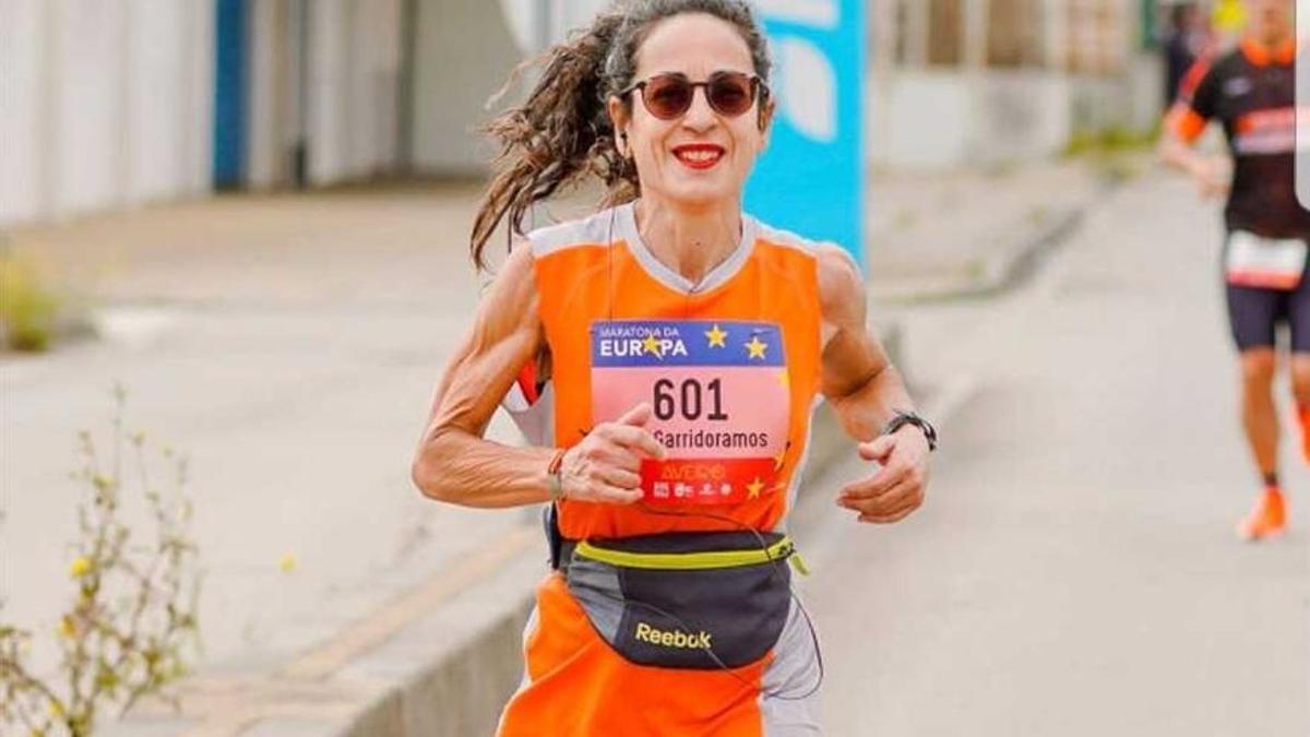 Lola Garrido, en un maratón en Aveiro.