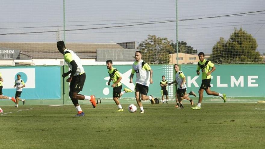 Iván Sánchez, durante el entrenamiento de esta mañana