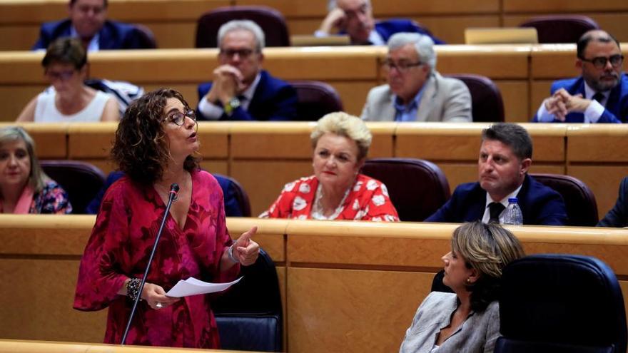 La ministra Montero, durante su comparecencia ayer en el Senado.