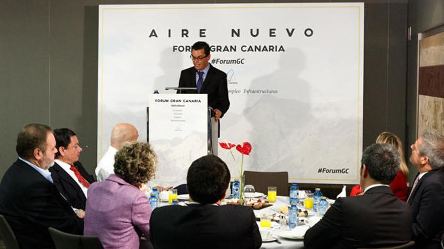 Pablo Rodríguez, ayer, durante la presentación de sus propuestas en el Fórum GC.