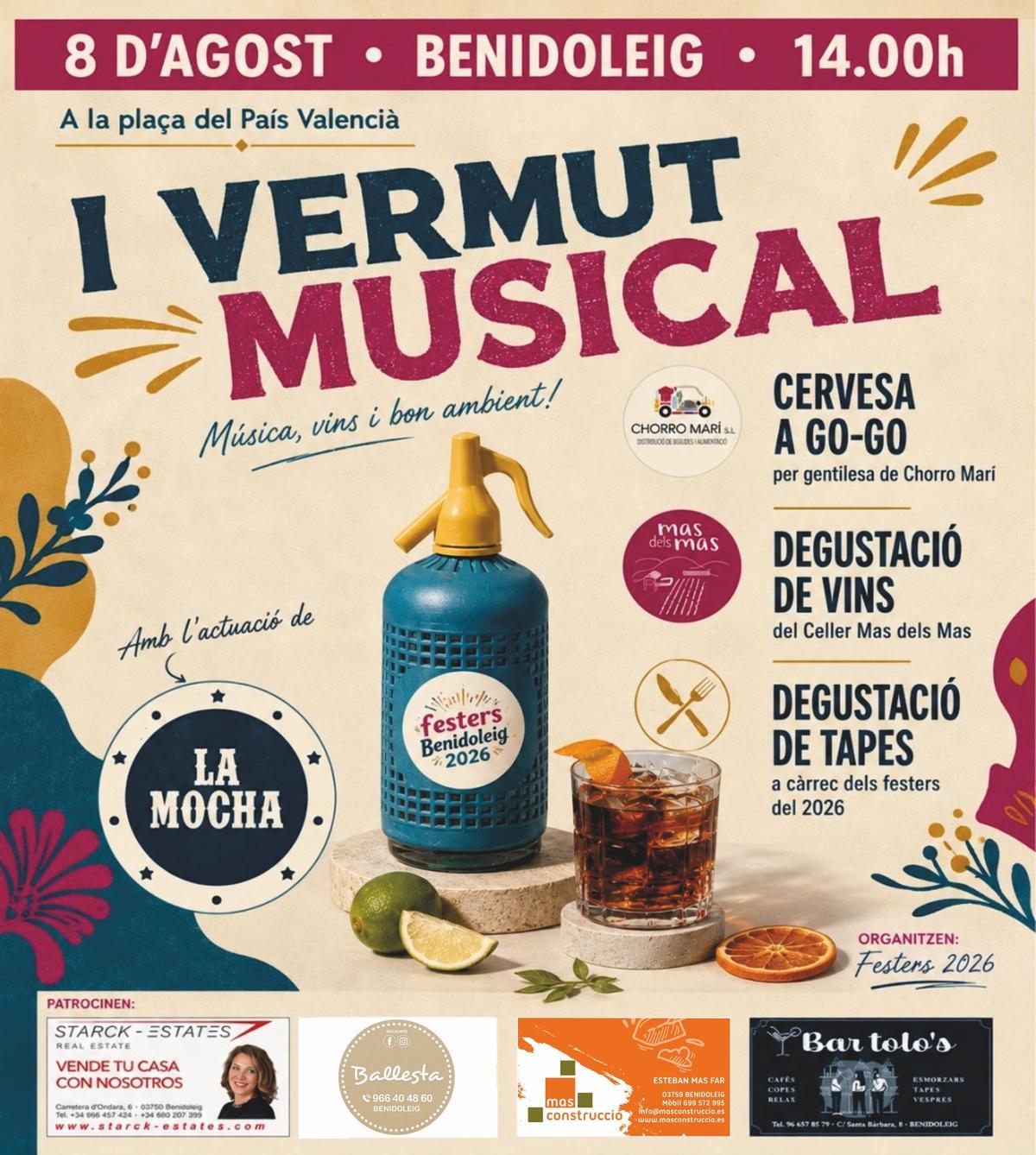 El I Vermut Musical és una nova proposta que naix amb la voluntat de convertir-se en un espai de convivència al voltant de la música en directe, la cervesa, els vins de la terra i les tapes tradicionals.