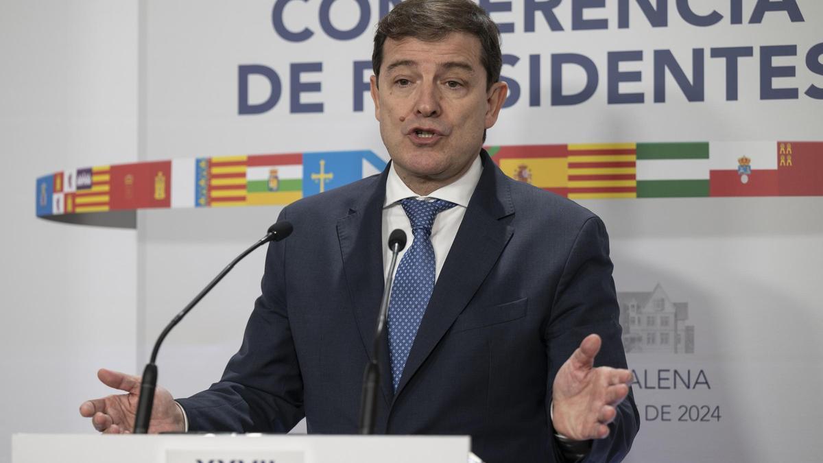 Rueda de prensa del presidente de la Junta de Castilla y León, Alfonso Fernández Mañueco, tras la XXVII Conferencia de Presidentes Autonómicos.