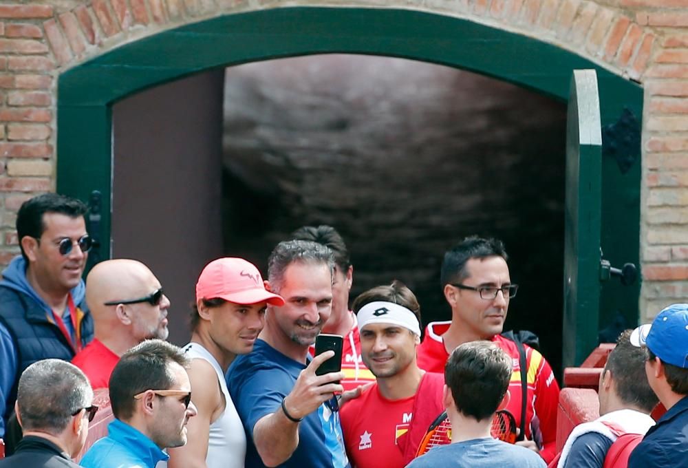 Rafa Nadal y David Ferrer entrenan en Valencia