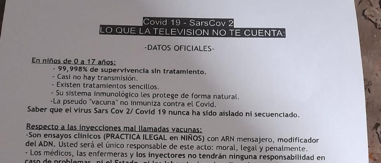 Esta es la carta anónima que está apareciendo en los buzones de los castellonenses