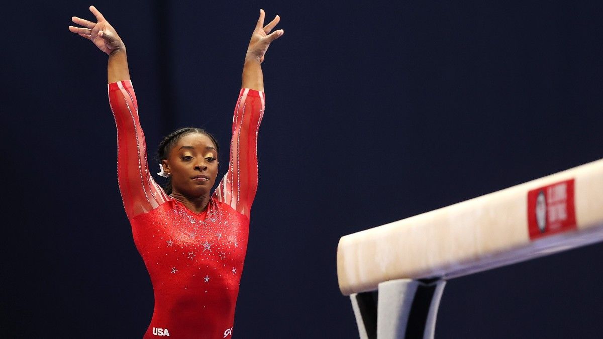 Simone Biles, durante los campeonatos preolímpicos en Saint Louis