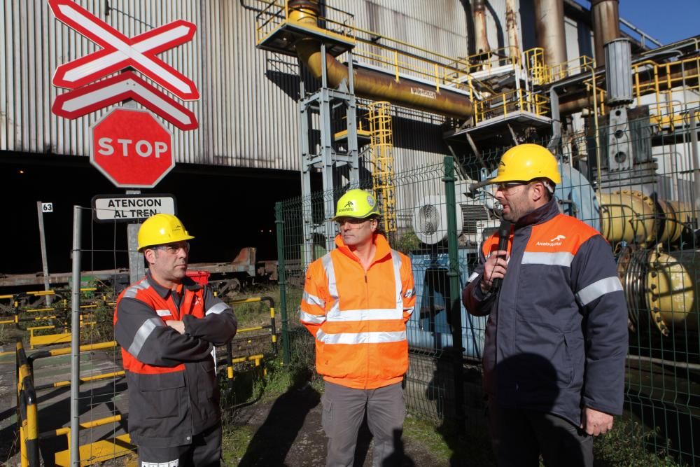 Visita al tren de carril de Arcelor en Veriña (Gijón)