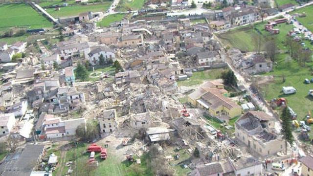 La localidad de Onna, destruida por el terremoto de L'Aquila de 2009.