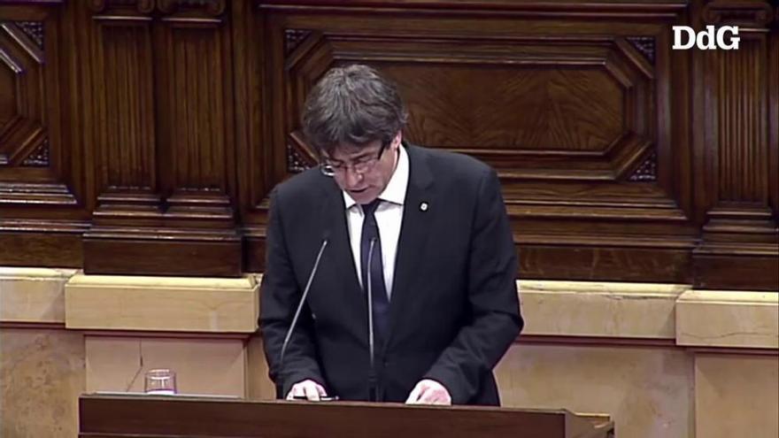 La declaració d'independència de Puigdemont i la seva suspensió