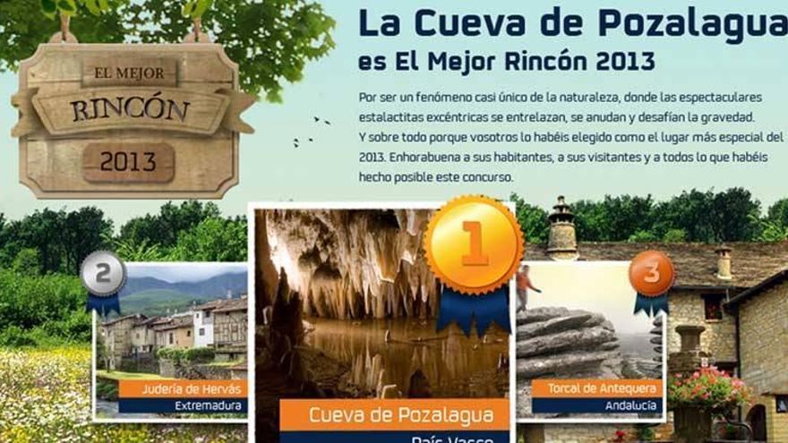 La cueva de Pozalagua se convierte en el Mejor Rincón de España 2013