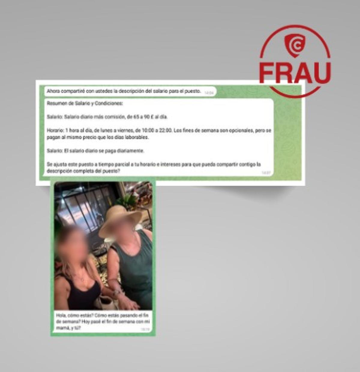 Imagen de la estafa relacionada con la gastronomía