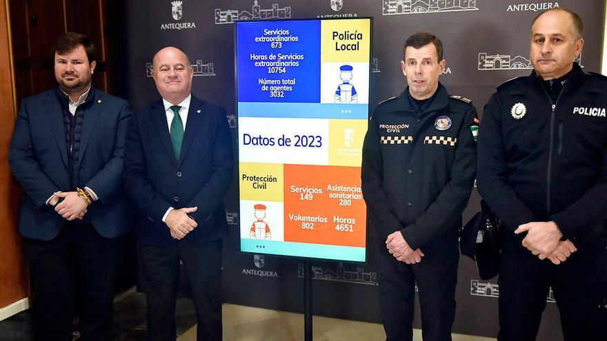 Policía Local y Protección Civil de Antequera suman más de 800 servicios extraordinarios en 2023