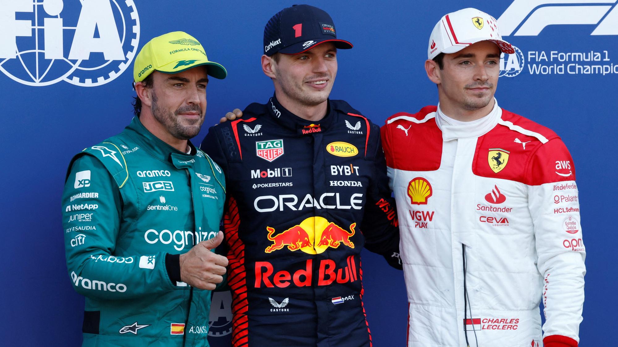 MOTOR-F1-MONACO/ Alonso, Verstappen y Leclerc, los tres primeros de la calificación de Mónaco.