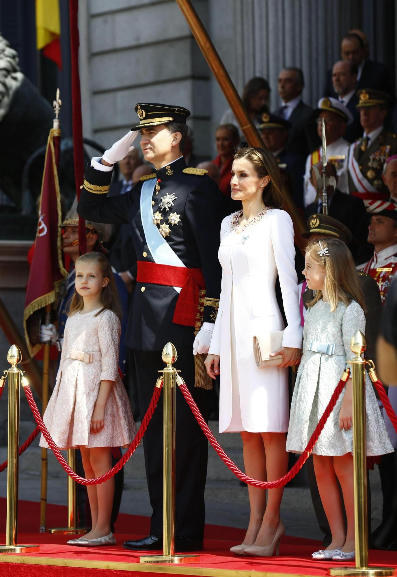 La Familia Real durante la proclamación de Felipe VI en 2014