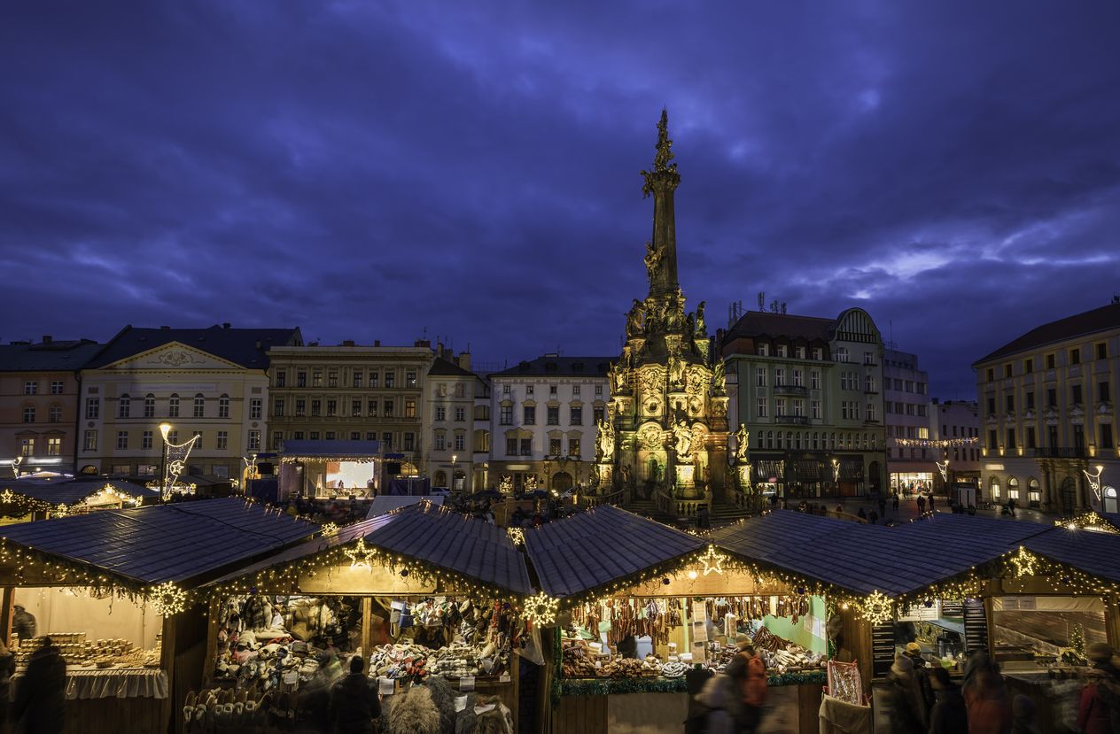 Mercadillo navideño en Olomouc.