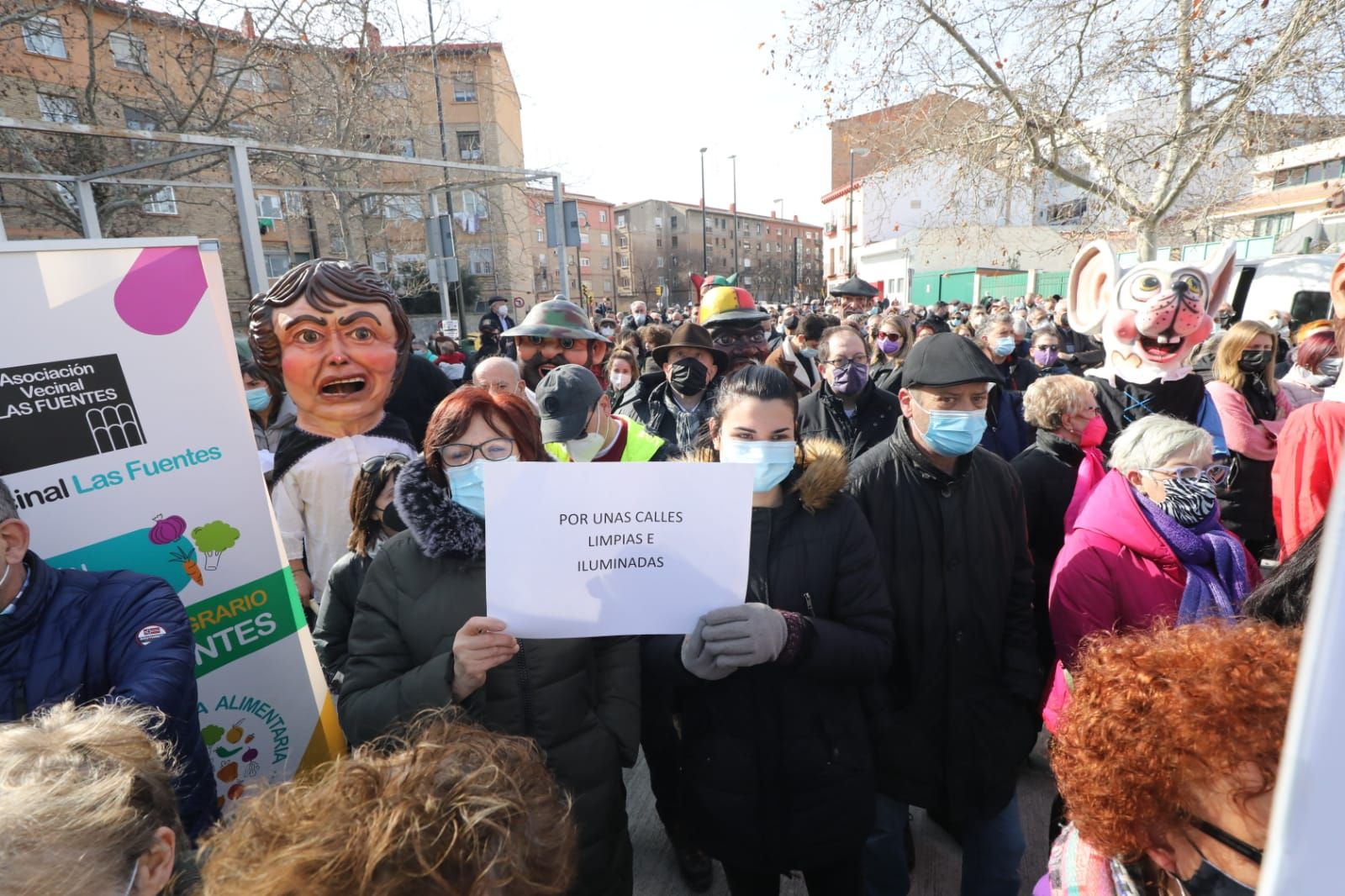 Manifestación de los vecinos de Las Fuentes de Zaragoza