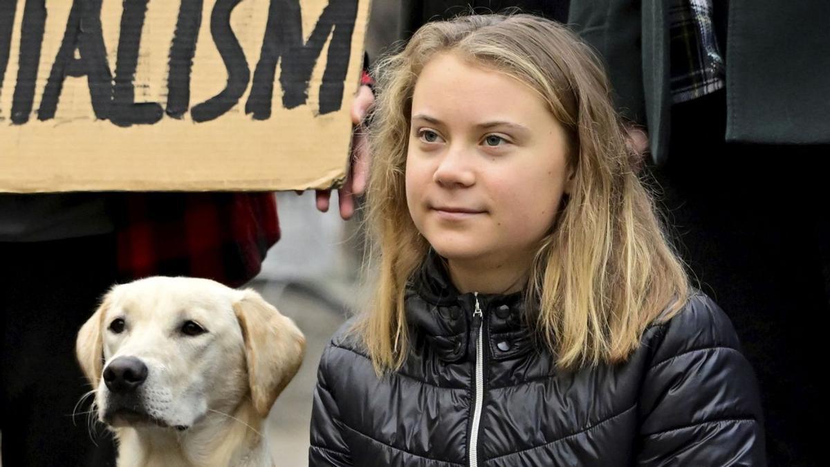 La activista medioambiental Greta Thunberg durante un Fridays for future.