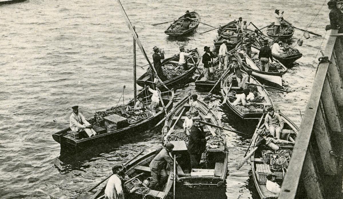 Cambuyoneros en el Puerto de La Luz, hacia 1920.
