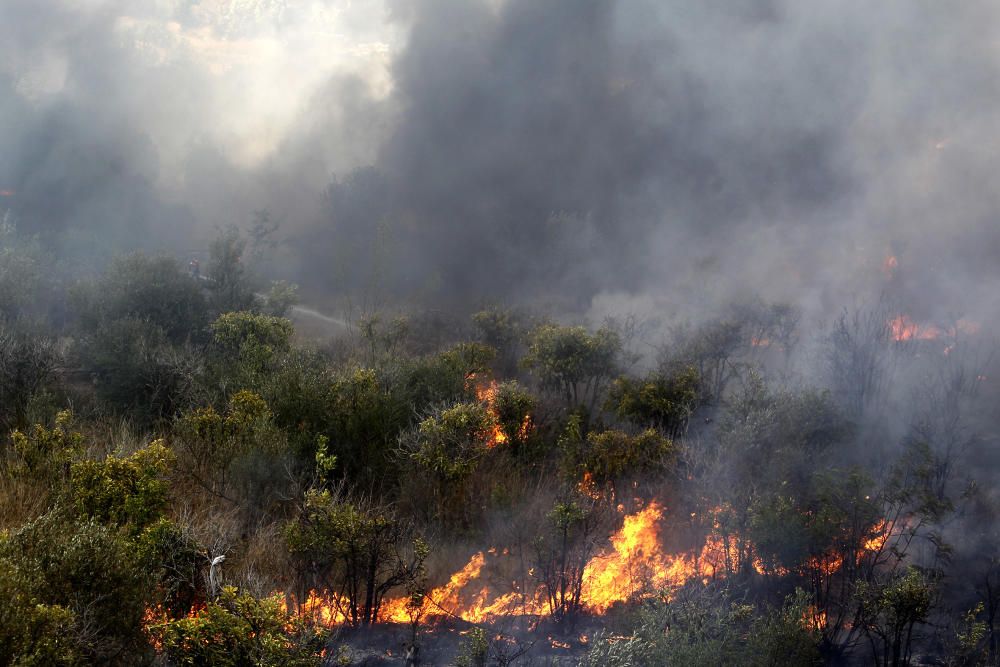 Incendio junto al cementerio de Castelló