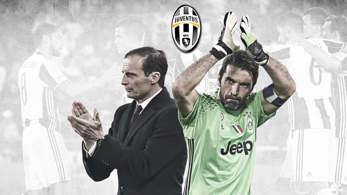 Massimilliano Allegri y Gianluigi Buffon en el mensaje instituvional de la Juventus tras la final de la Champions 2016/17