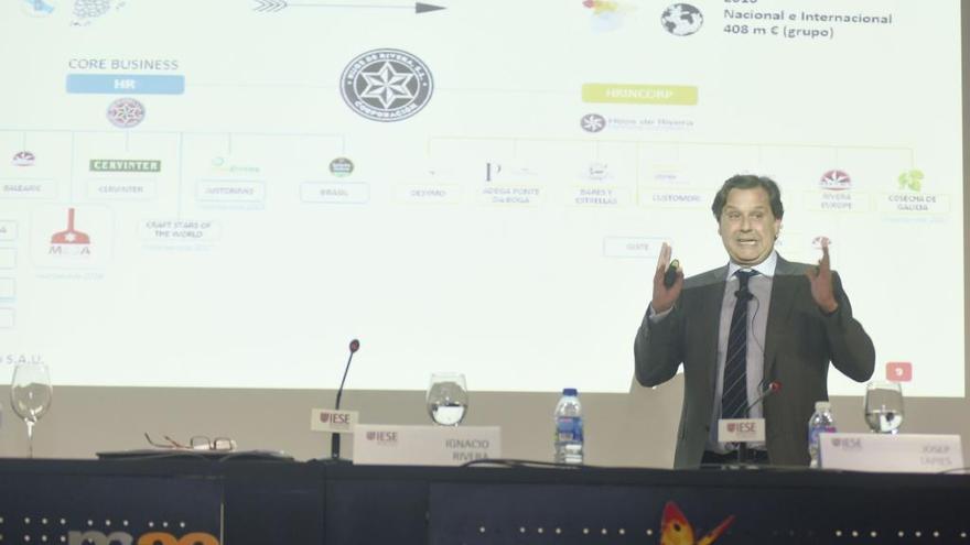 Ignacio Rivera, consejero delegado de Estrella Galicia, en su conferencia de esta tarde.