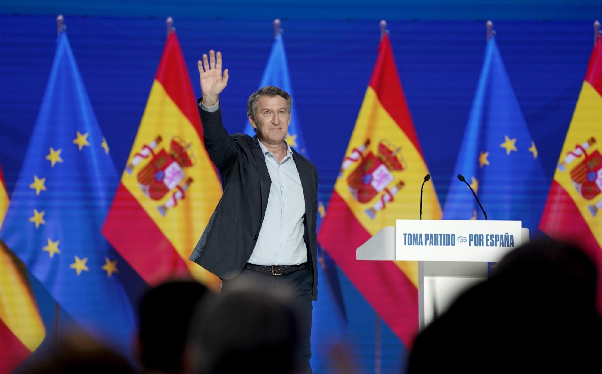 Alberto Núñez Feijóo, durante su intervención en el Congreso Nacional del PP.