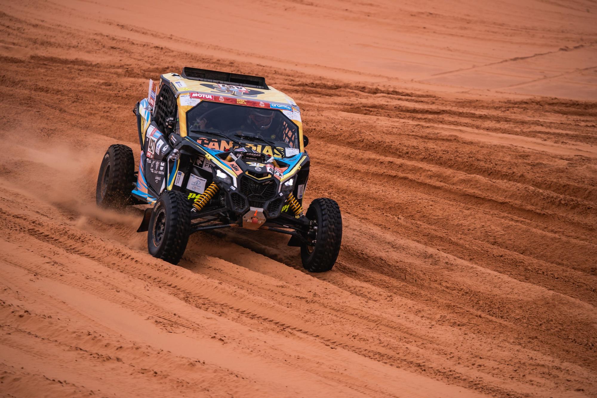 Podio en la meta del Dakar de Peñate