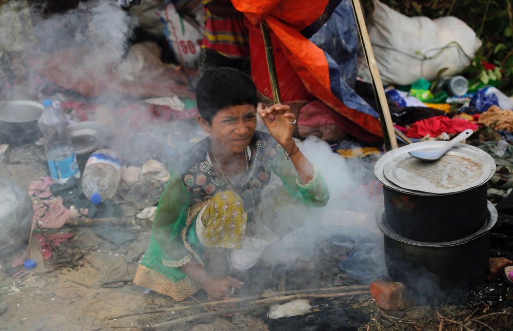 El campamento de Balukhali, el que más rápido está creciendo de cuantos albergan a los rohingyas que han llegado a Bangladesh.