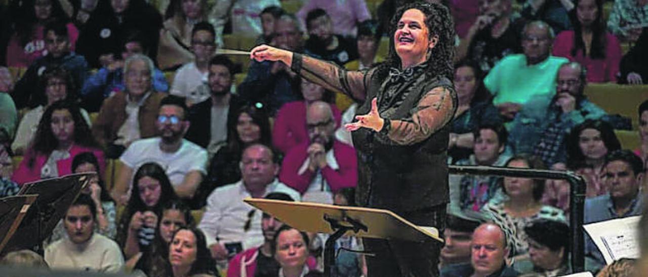 Pilar Rodríguez durante un concierto de la Gran Canaria&#039;s Women Band.