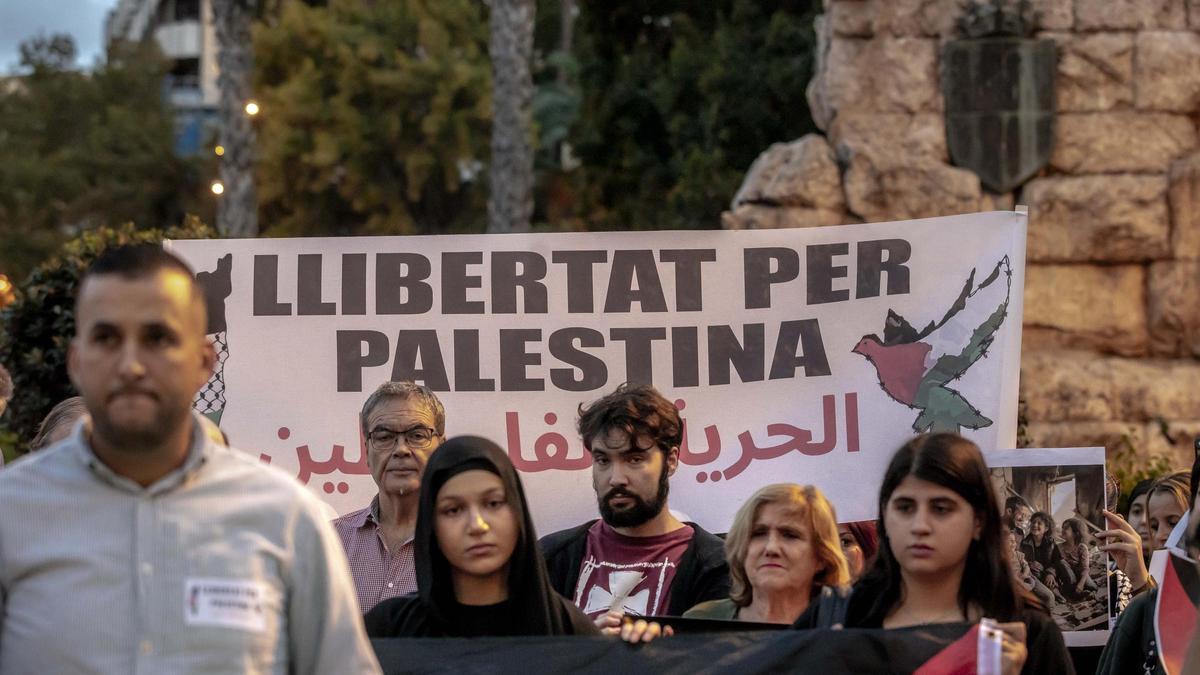 Una manifestación en Palma a favor de Palestina.