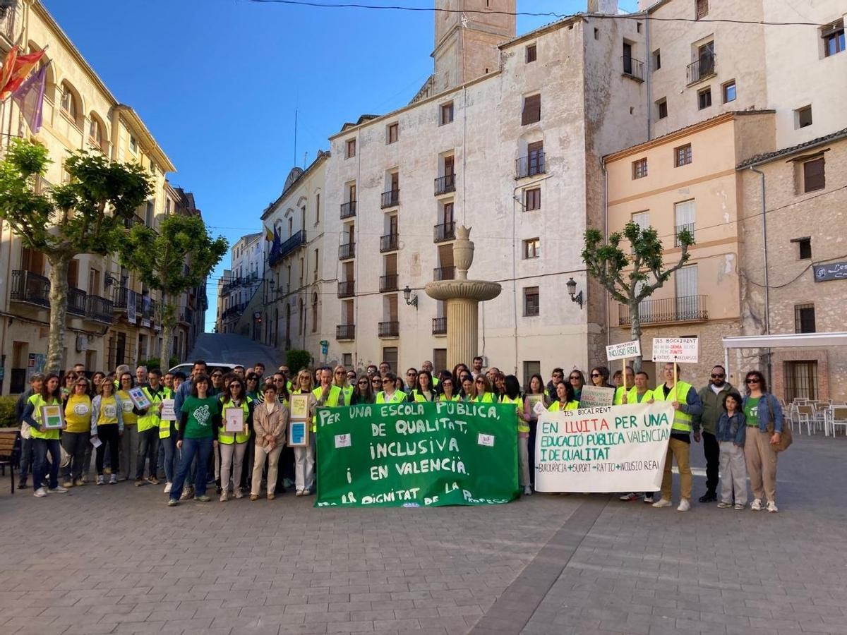 Acción reivindicativa este miércoles en Bocairent.