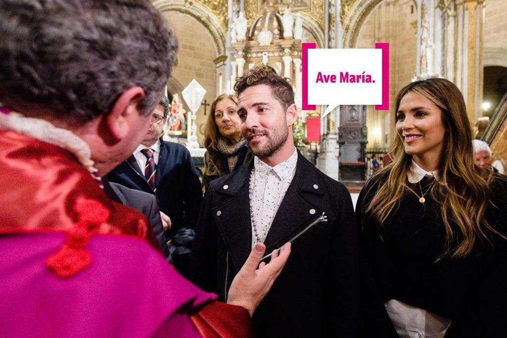 Davis Bisbal y Rosanna Zanetti en la iglesia