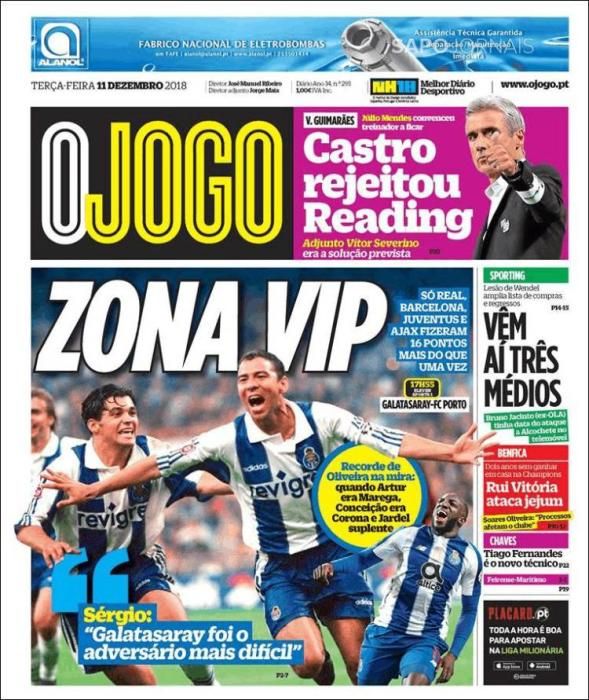 Portada O JOGO martes 11 de diciembre 2018