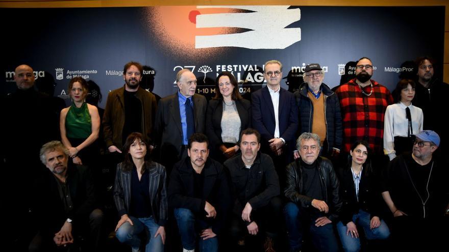 Foto de familia durante la presentación del Festival de Cine de Málaga, en Madrid.