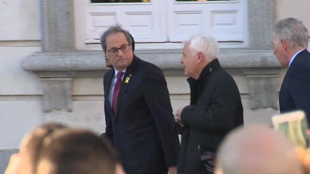 El presidente de la Generalitat, Quim Torra, ha llegado al Tribunal Supremo para seguir desde el Salón de Plenos el juicio por el ’procés’.