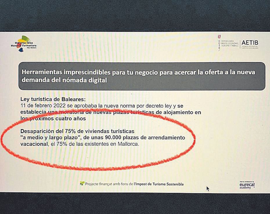 El curso del Govern que sentencia el alquiler vacacional.