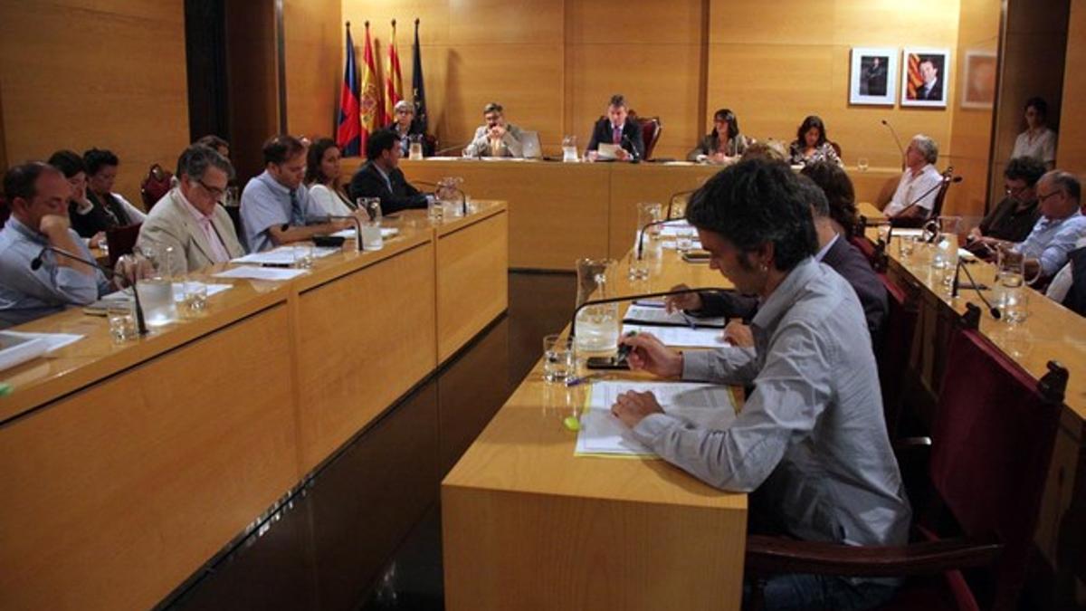El pleno municipal de Mataró del mes de septiembre de 2014, cuando se discutía sobre la moción a favor de la consulta.